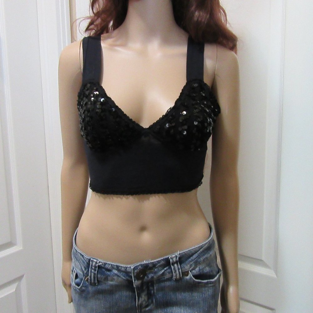 Bustier Top Black with Sequence